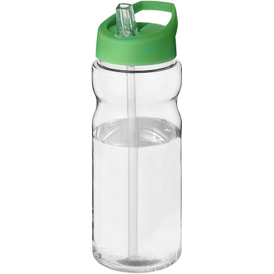 H2O Base Sportflasche mit Ausgussdeckel, 650 ml, transparent,grün