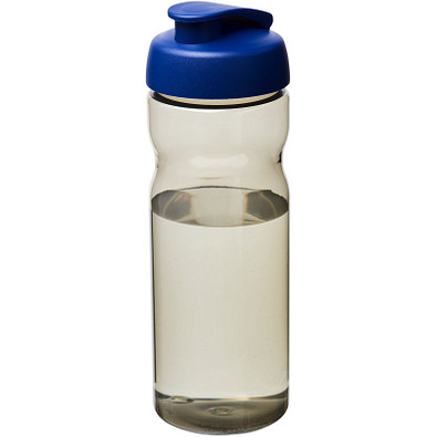 H2O Eco Sportflasche mit Klappdeckel, 650 ml, kohle/royalblau