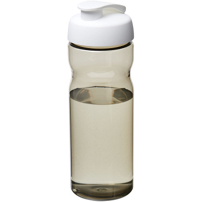 H2O Eco Sportflasche mit Klappdeckel, 650 ml, kohle,weiss H2O Eco Sportflasche mit Klappdeckel, 650 ml, kohle,weiss