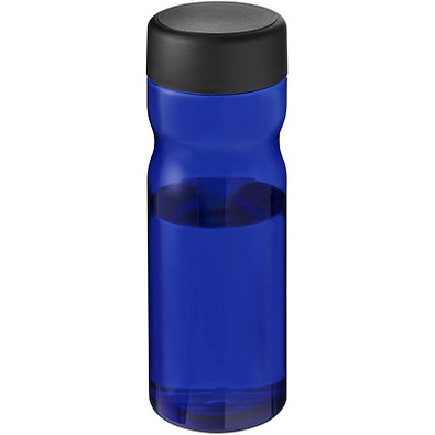 H2O Eco Base 650 ml Sportflasche mit Drehdeckel, blau/schwarz