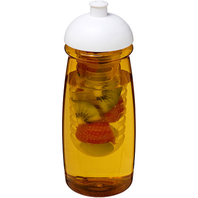 H2O Pulse Sportflasche mit Stülpdeckel und Infusor, 600 ml, gelb,weiss H2O Pulse Sportflasche mit Stülpdeckel und Infusor, 600 ml, gelb,weiss