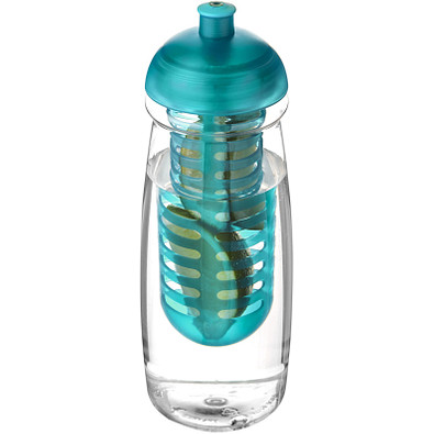 H2O Pulse Sportflasche mit Stülpdeckel und Infusor, 600 ml, transparent,aquablau H2O Pulse Sportflasche mit Stülpdeckel und Infusor, 600 ml, transparent,aquablau