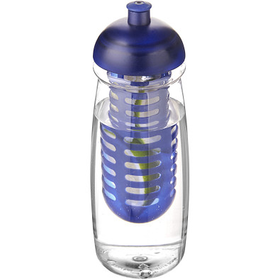 H2O Pulse Sportflasche mit Stülpdeckel und Infusor, 600 ml, transparent,blau H2O Pulse Sportflasche mit Stülpdeckel und Infusor, 600 ml, transparent,blau