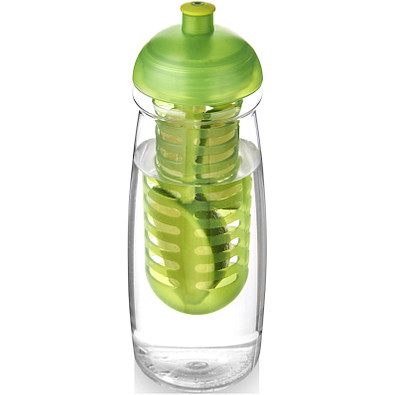 H2O Pulse Sportflasche mit Stülpdeckel und Infusor, 600 ml, transparent,limone H2O Pulse Sportflasche mit Stülpdeckel und Infusor, 600 ml, transparent,limone