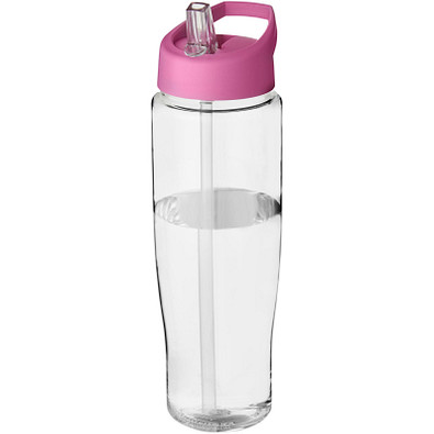 H2O Tempo Sportflasche mit Ausgussdeckel, 700 ml, transparent/rosa