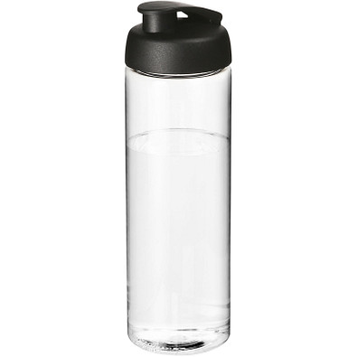 H2O Vibe 850 ml Sportflasche mit Klappdeckel, transparent,schwarz H2O Vibe 850 ml Sportflasche mit Klappdeckel, transparent,schwarz