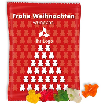 HARIBO Fruchtgummi 10g, Flugzeug, rotes Weihnachtsmotiv