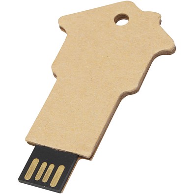 Haus USB-Stick 2.0 aus recyceltem Papier, Kraftpapier, 64GB