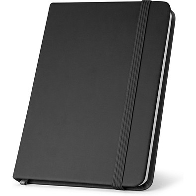 HEMINGWAY SQUARE. A5-Notizbuch aus PU mit kariertem Papier, Schwarz