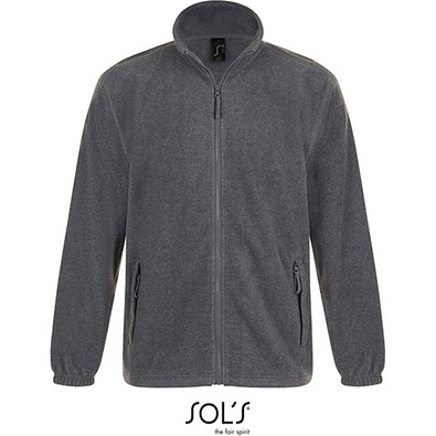 Herren Fleecejacke North, L, Grey Melange