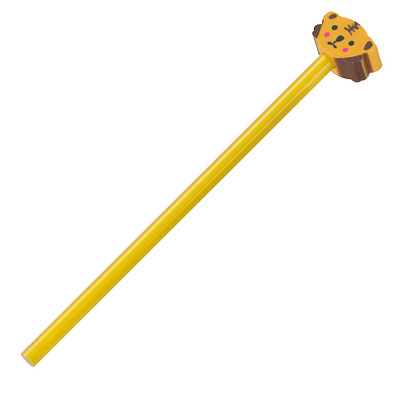 Holz-Bleistift mit Radiergummiaufsatz, Löwe