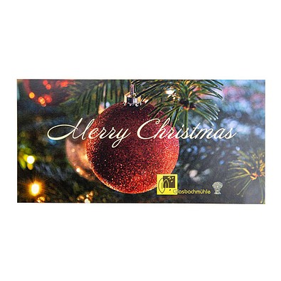 Holzfiguren-Karte, Weihnachtskugel, 2-seit. Druck