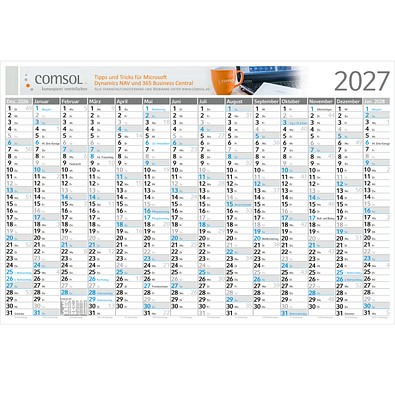 Geiger-Notes Wandplaner Horizont Recycling, blau