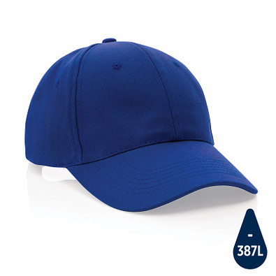 Impact 6 Panel Kappe aus 280gr rCotton mit AWARE Tracer, blau