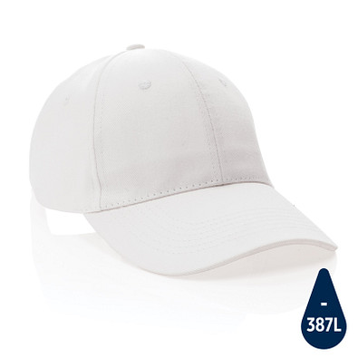 Impact 6 Panel Kappe aus 280gr rCotton mit AWARE Tracer, weiß Impact 6 Panel Kappe aus 280gr rCotton mit AWARE Tracer, weiß