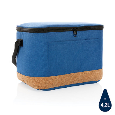 Impact AWARE™ XL RPET Two-Tone Kühltasche mit Korkdetail, blau