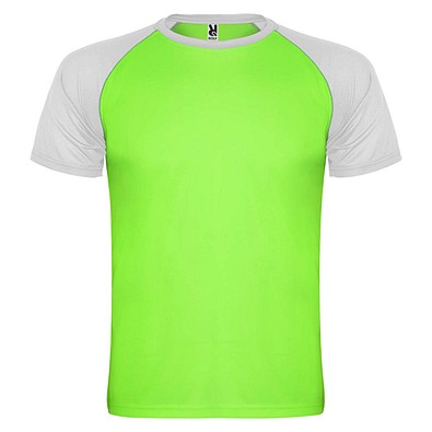 Indianapolis T-Shirt Unisex aus recyceltem Material, Fluor Green / schwarz, L