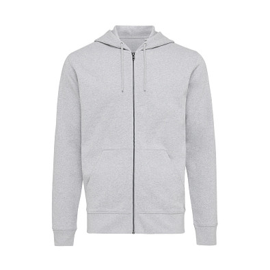 Iqoniq Abisko Zip-Kapuzenpullover aus recycelter Baumwolle, heather grey