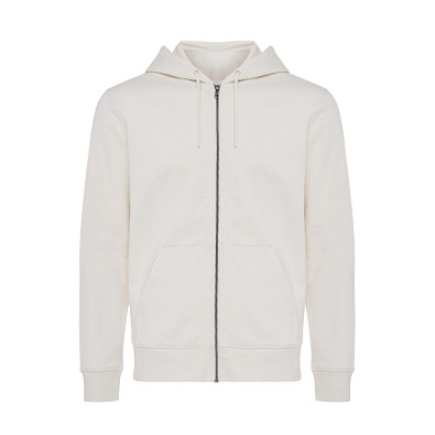 Iqoniq Abisko Zip-Kapuzenpullover aus recycelter Baumwolle, natural raw, L