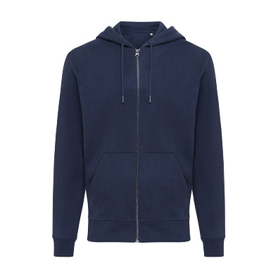 Iqoniq Abisko Zip-Kapuzenpullover aus recycelter Baumwolle, navy blau