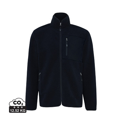 Iqoniq Diran Fleecejacke aus recyceltem Polyesterflor, schwarz, L