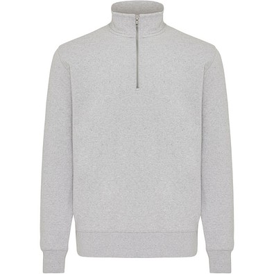 IQONIQ Elgon Quarter-Zip-Sweater aus rec. Baumwolle, light heather grey, XXXL