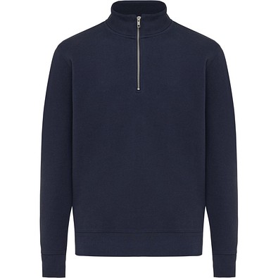 IQONIQ Elgon Quarter-Zip-Sweater aus rec. Baumwolle, navy blau, M