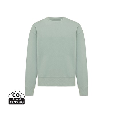 Iqoniq Kruger Relax-Rundhals-Sweater aus recycelt. Baumwolle, Iceberg green, L