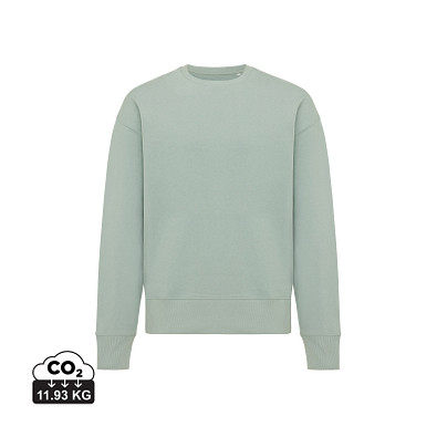 Iqoniq Kruger Relax-Rundhals-Sweater aus recycelt. Baumwolle, Iceberg green, M