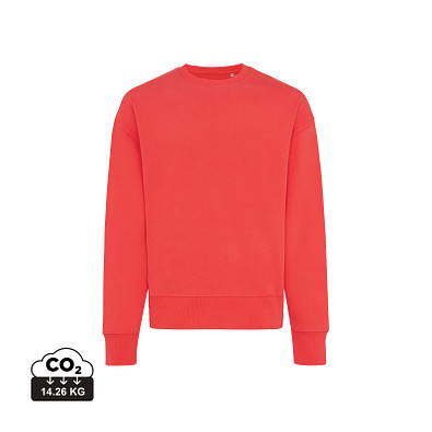 Iqoniq Kruger Relax-Rundhals-Sweater, sattes rot, XL