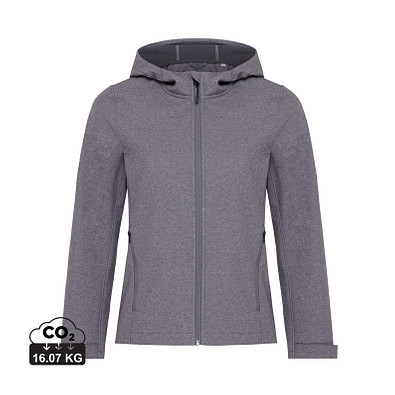 Iqoniq Makalu Damen Softshelljacke aus recyceltem Polyester, vulcano heather grey, L