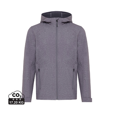 Iqoniq Makalu Herren Softshelljacke aus recyceltem Polyester, vulcano heather grey, XXL