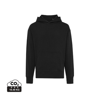 Iqoniq Yoho Relax-Hoodie aus recycelter Baumwolle, schwarz, XXXL