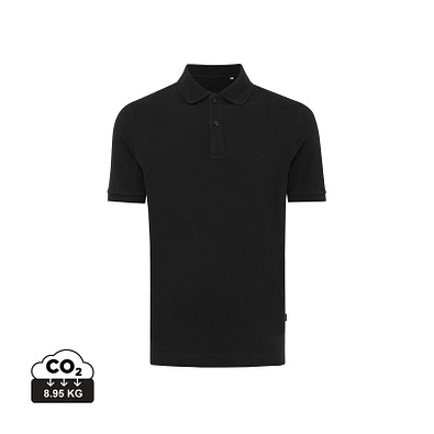 Iqoniq Yosemite Piqué-Poloshirt aus recycelter Baumwolle, schwarz, XL