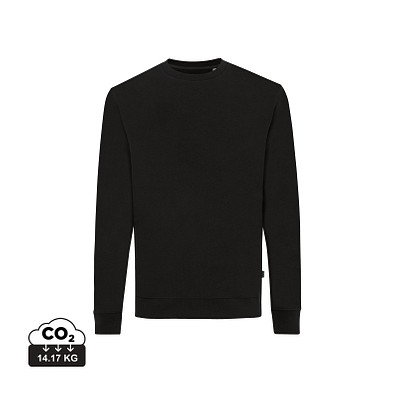 Iqoniq Zion Rundhals-Sweater aus recycelter Baumwolle, schwarz