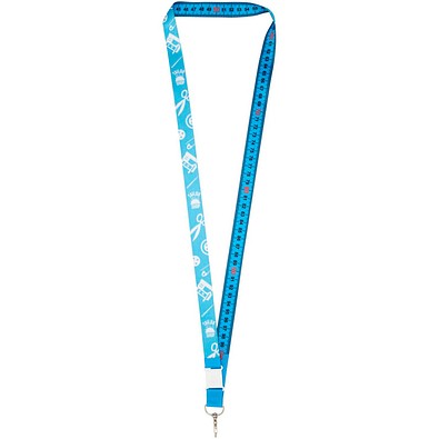 Isla 1-Meter-Lanyard mit Sublimation mit Sicherheitsverschluss, hellblau