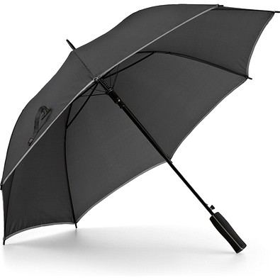 JENNA. Regenschirm aus 190T-Polyester mit automatischer Öffnung, Satinsilber