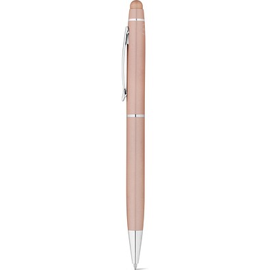 JULIE. Kugelschreiber aus recyceltes Aluminium (100 % rAL) mit Touchpen-Spitze, Hellrosa