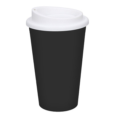 Kaffeebecher Premium, 350 ml, schwarz/weiß