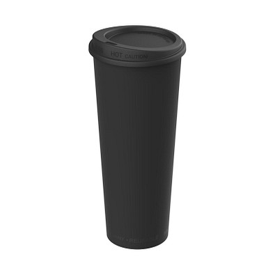 Kaffeebecher ToGo mit Deckel, 500 ml, schlichtes schwarz