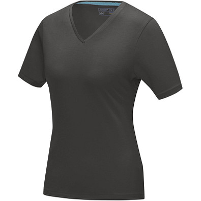 Kawartha T-Shirt für Damen mit V-Ausschnitt, storm grey, M