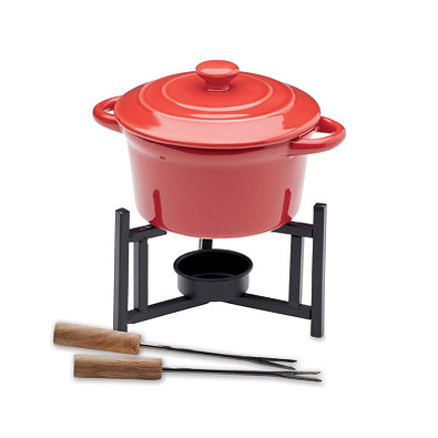 Keramik-Fondue-Set 300 ml BIG KASE, Rot