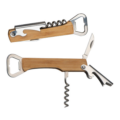 Korkenzieher mit Flaschenöffner, beige