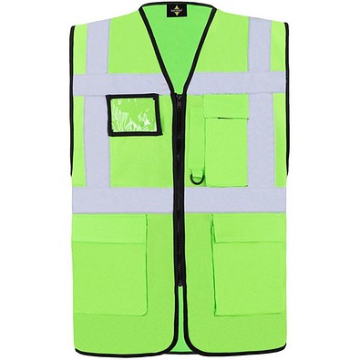 Korntex® Comfort Warnweste Hamburg, Multifunktional, M, Neongrün