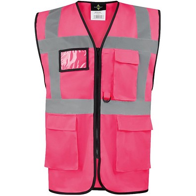 Korntex® Comfort Warnweste Hamburg, Multifunktional, M, Neonpink