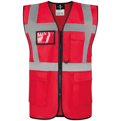 Korntex® Comfort Warnweste Hamburg, Multifunktional, M, Rot