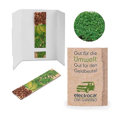 Kräuter-Stick mit Samen, Gartenkresse, 1-seit. Druck