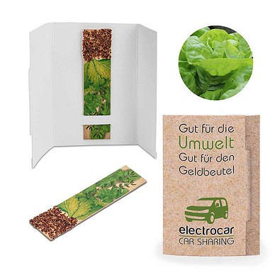 Kräuter-Stick mit Samen, Schnittsalat, 1-seit. Druck