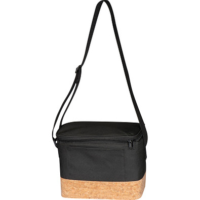 Kühltasche mit Korkboden und Trageriemen, schwarz Kühltasche mit Korkboden und Trageriemen, schwarz