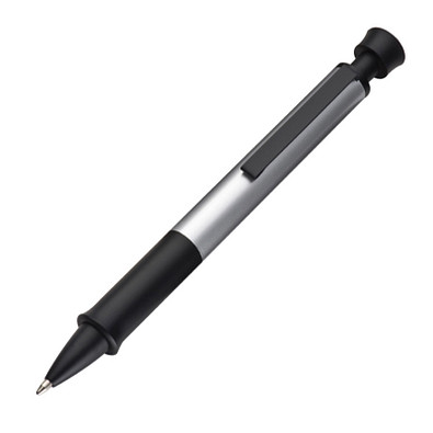 Druckkugelschreiber aus Aluminium, blaue Mine, grau Druckkugelschreiber aus Aluminium, blaue Mine, grau